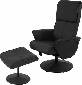 Leżanka Stockholm,  imitacja skóry, czarny