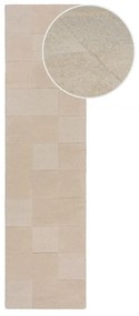 Beżowy wełniany chodnik tkany ręcznie 60x230 cm Checkerboard – Flair Rugs