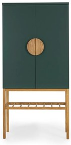 Zielona komoda z nogami z drewna dębowego Tento Scoop, wys. 162 cm