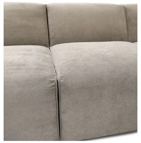 Beżowa sztruksowa sofa modułowa w kształcie litery "U" Scandic Sting, lewostronna
