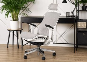 Kirtoz – ergonomiczny fotel obrotowy beżowy do biura, gry i nauki