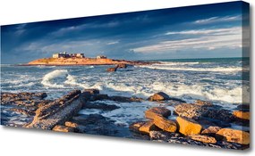 Duży obraz na płótnie Szlifowane Kamienie na Brzegu