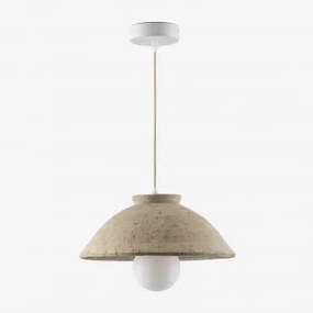 Lampa Sufitowa Sainza Z Terakoty Kremowa Tapioca & Ø32 Cm - Sklum