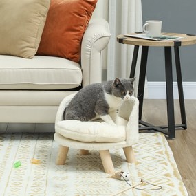 PawHut Legowisko dla Psów i Kotów, Miękka i Pralna Poduszka, Ochronny Brzeg, 40,5 x 40,5 x 33 cm