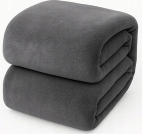 Koc Grafit Gładki 160x200cm Miękki Ciepły Przytulny do domu salonu sypialni