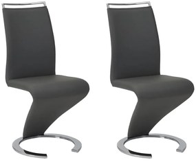 Komplet 2 krzeseł TWIZY - Materiał skóropodobny czarny
