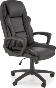 Czarny fotel biurowy z ekoskóry Mario Halmar