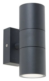 Zewnetrzna Lampa ścienna zewnętrzna ciemnoszara 2-światłowa IP44 - Duo Nowoczesny Oswietlenie zewnetrzne