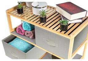 G21 Bambusowy regał z koszykami, 3 półki, beżowy, 3 piętra