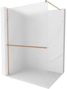 Mexen Kioto+ ścianka prysznicowa z półką Walk-in 140 x 200 cm, szron, miedź szczotkowana - 800-140-121-65-30