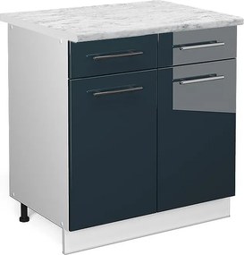 Szafka dolna do kuchni ciemnoniebieski wysoki połysk 80x60x82 fame-line