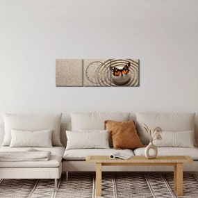 Obraz - Ogród zen (z zegarem) (90x30 cm)
