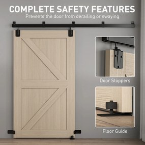 HOMCOM Zestaw do drzwi przesuwnych 244 cm, czarny, dla drzwi pojedynczych | Aosom PL