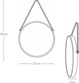 Lustro okrągłe na jutowym sznurku GEMA, Ø 37 cm