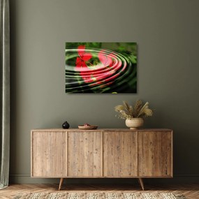 Obraz na szkle - abstrakcyjny obraz - kwiaty w falach (70x50 cm)