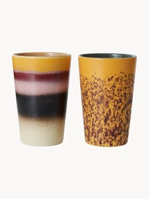 Hand-painted Xl Mugs 70's, Set of 2