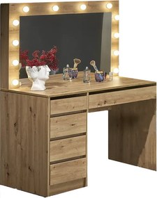 Toaletka Z Lustrem I Led Dąb Artisan R0-F39