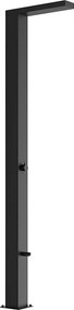 Prysznic solarny ogrodowy z płuczką do stóp - Zbiornik 30 L - Inox - Czarny mat - W 224 cm - SOLNARO