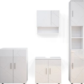Zestaw mebli łazienkowych biały wysoki połysk 80x41x58.6 irma