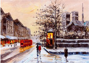 Obraz - Obraz miasta zimą (70x50 cm)