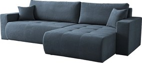 Uniwersalny narożnik do salonu Kora - tkanina Wind, niebieski