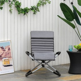 Krzesło Bujane Outsunny Ergonomiczne Ogrodowe Tekstylina Kulisty Design Komfort i Styl Szary | Aosom PL