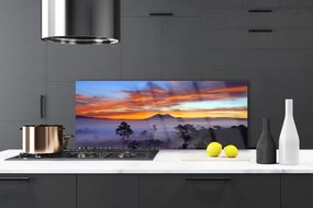 Szkło do Kuchni na Ścianę Las We Mglisty Poranek