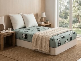 PrzytulneMieszkanie.pl Prześcieradło z mikrofibry PANDA RELAX miętowe 90x200 cm