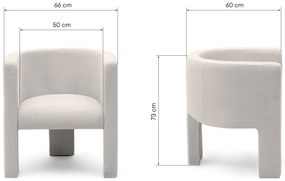 Kremowy designerski fotel MILU