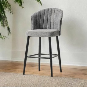 Zestaw krzeseł barowych Rubi Grey and Black, 4szt., 4 szt.