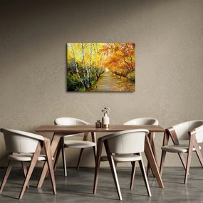 Obraz - Romantyczna aleja wzdłuż wody, obraz olejny (70x50 cm)