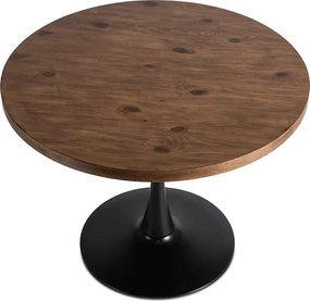 Stół Okrągły LINO 100 cm Dąb Rustykalny/Czarny Nowoczesny Loft