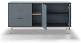 Szarozielona komoda 165x80x40 cm Pisco – Marckeric