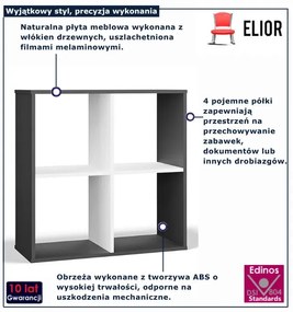 Regał kostka z 4 półkami antracyt + biały  F6-T36