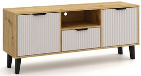 Szafka RTV na nóżkach dąb artisan + kaszmir D8-E04