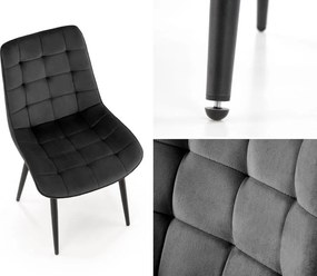 Pikowane aksamitne krzesło do jadalni K580 Halmar