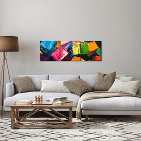 Obraz - Kolorowe kostki (z zegarem) (90x30 cm)