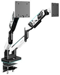 Podwójny uchwyt na monitory 49 cali, biało-czarny X-Arm Dual RGB