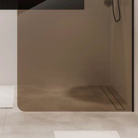 Ścianka prysznicowa WALK IN FIX brązowa 8 mm MOLIS NATURE Brown Round MASSI I Różne rozmiary : Kolor profili kabiny - złoty, Szerokość ścianki - 80 cm, Typ montażu - WALK in FIX (Do ściany)