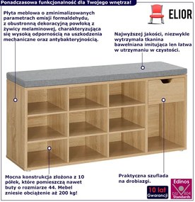 Duże siedzisko z szafką na buty i szulfadą dąb sonoma - Sato