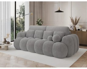 Szara sztruksowa rozkładana sofa 256 cm Cotonn – ELTAP