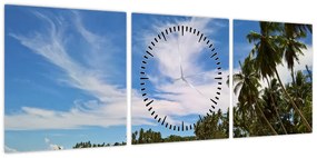 Obraz plaży (z zegarem) (90x30 cm)