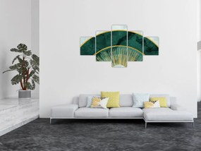 Obraz - Kształty ze złotą teksturą (125x70 cm)
