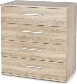 Komoda Mobi KM-3 w kolorze dąb sonoma / biały – elegancki mebel do salonu, sypialni lub przedpokoju