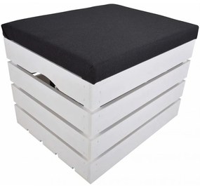 Pufa kufer skrzynia drewniana sosnowa siedzisko 50cm malowana biała