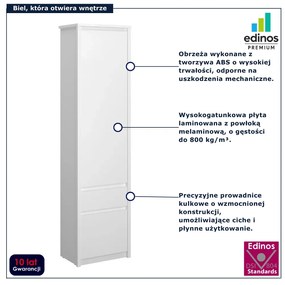 Biały regał skandynawski zamykany z szufladą D0-F51