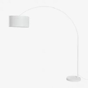 Lampa Stojąca Do Użytku Zewnętrznego Z Lnu I Żelaza Vonera Gardenia Biel - Sklum