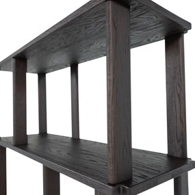 Ciemnobrązowy regał z litego drewna dębowego 90x186x30 cm Riss – WOOOD