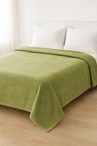 Koc gładki oliwkowy 200x220 miękki ciepły dwustronny elegancki pled narzuta