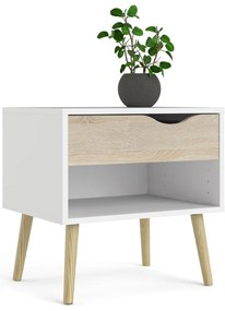 Biała/w naturalnym kolorze szafka nocna Oslo – Tvilum